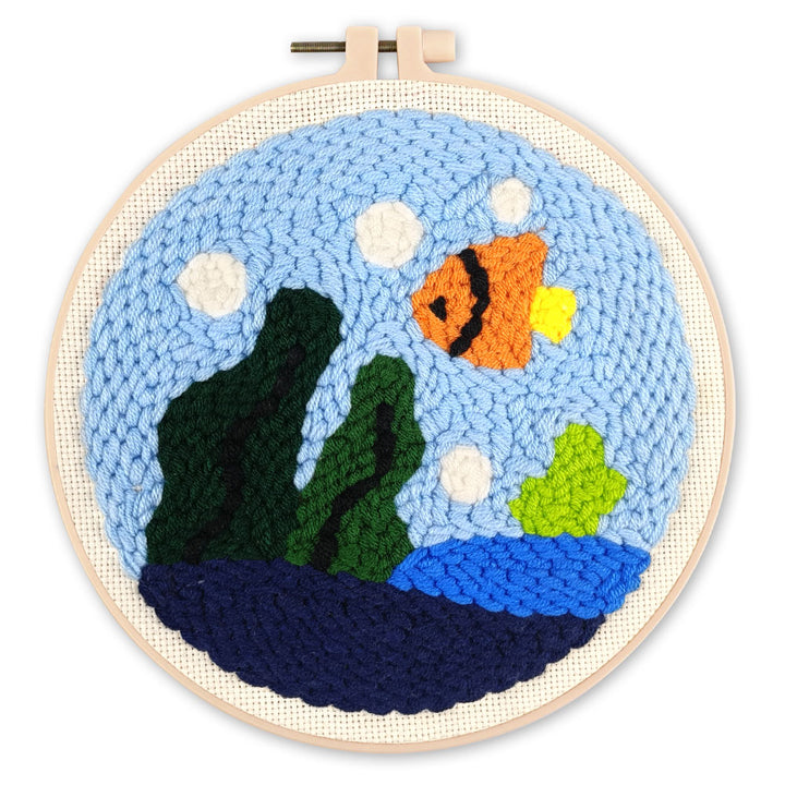 Punch Needle 20 x 20 cm Meeresleben 