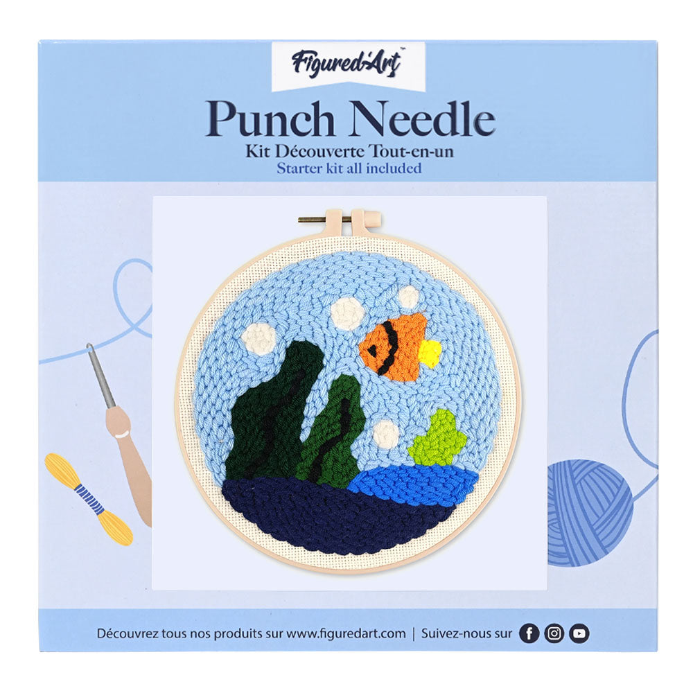 Punch Needle 20 x 20 cm Meeresleben - Kidis Art