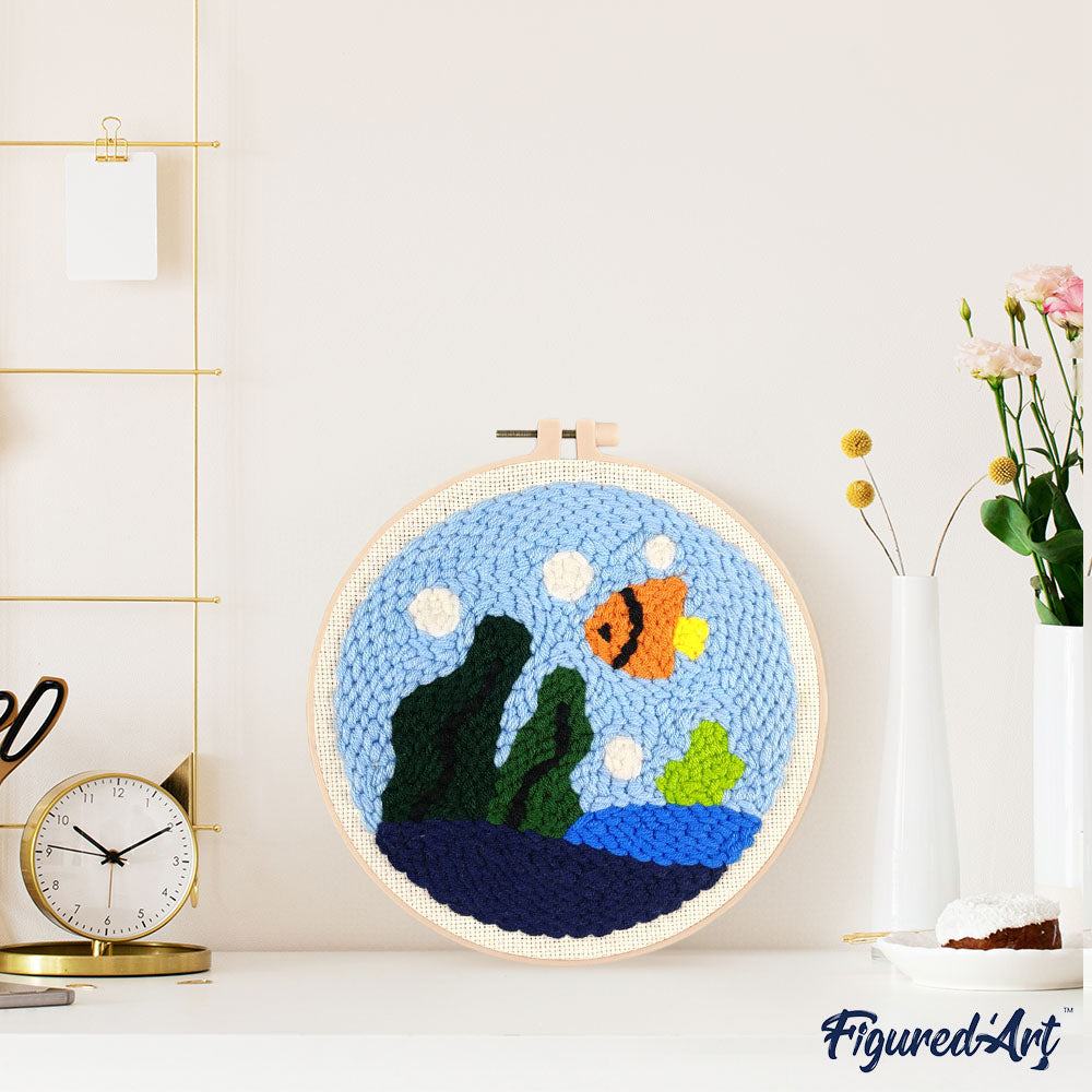 Punch Needle 20 x 20 cm Meeresleben 