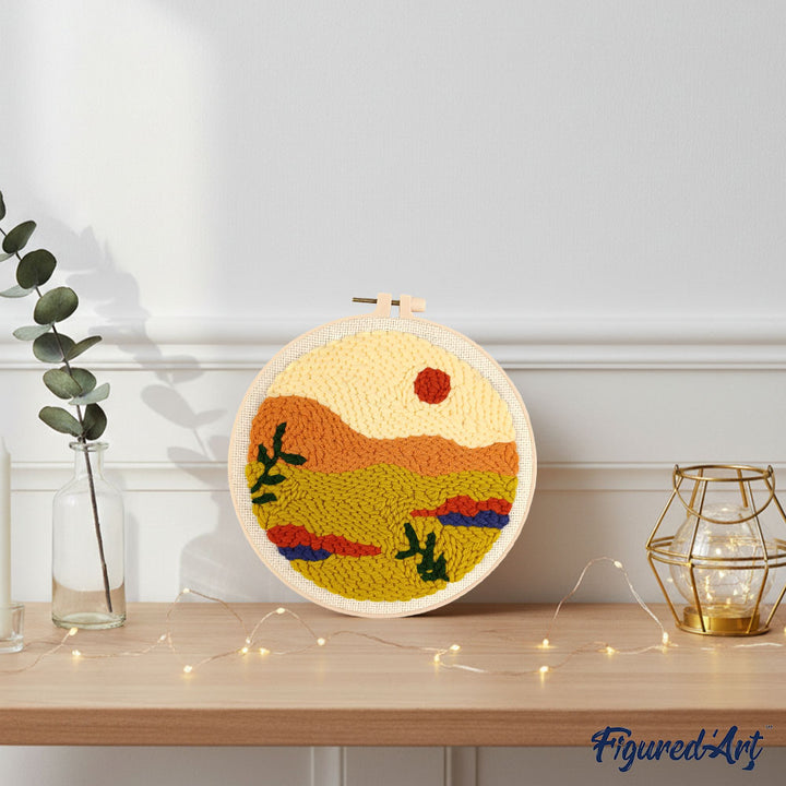 Punch Needle 20 x 20 cm Goldene Wüste