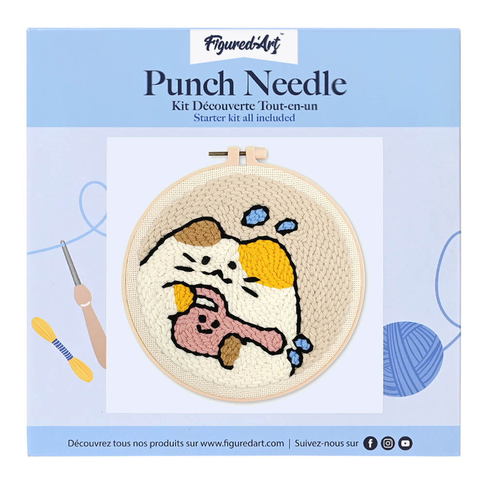 Punch Needle 20 x 20 cm Gärtnerkatze - Kidis Art