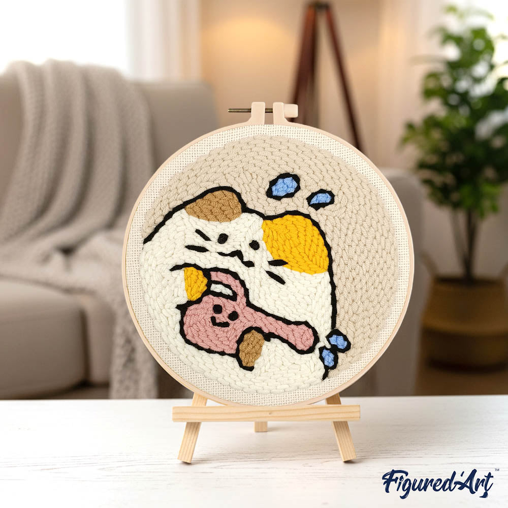 Punch Needle 20 x 20 cm Gärtnerkatze - Kidis Art