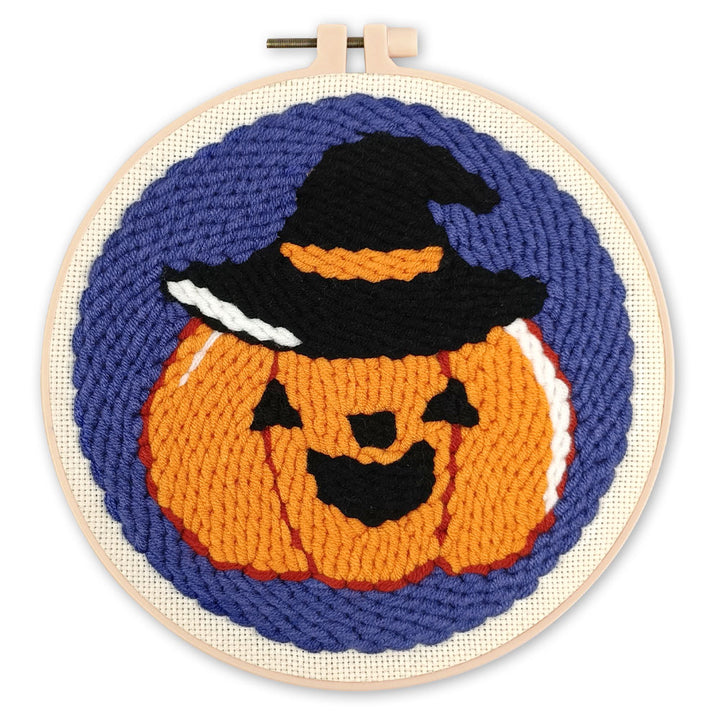 Punch Needle 20 x 20 cm Halloween-Kürbis