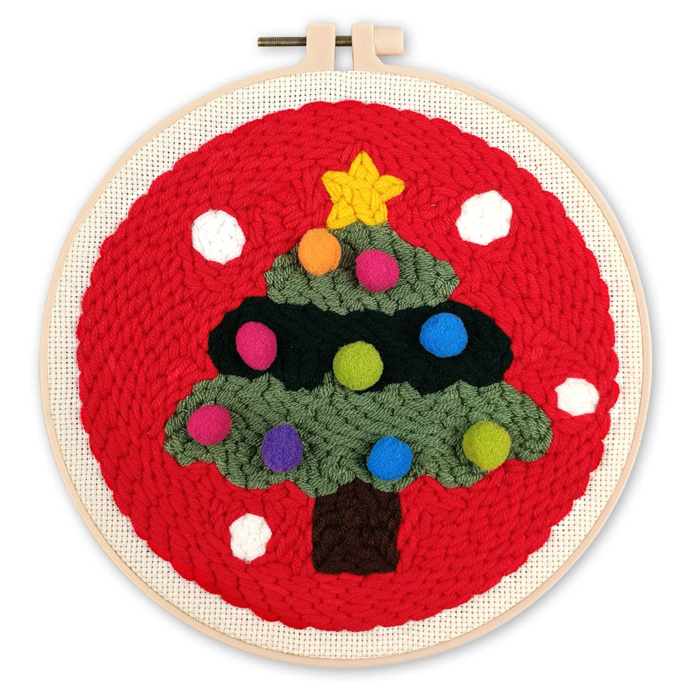 Punch Needle 20 x 20 cm Weihnachtsbaum 2 - Kidis Art