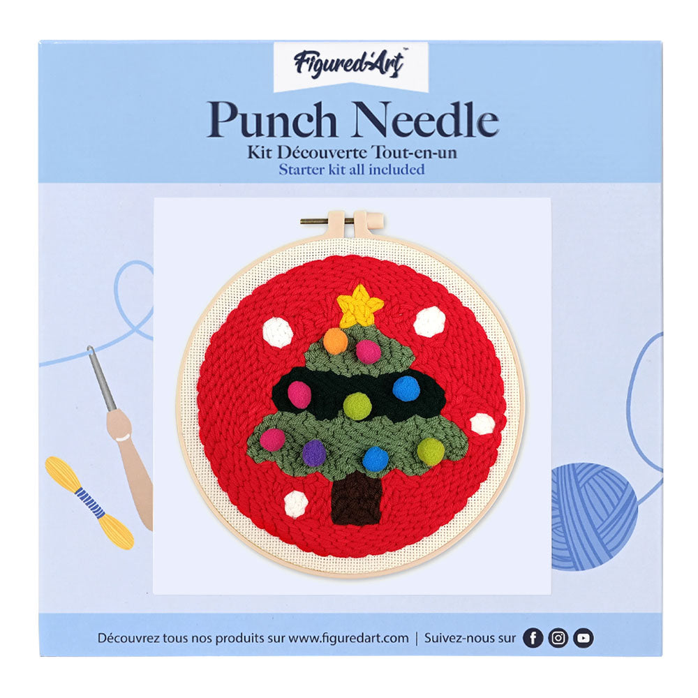 Punch Needle 20 x 20 cm Weihnachtsbaum 2