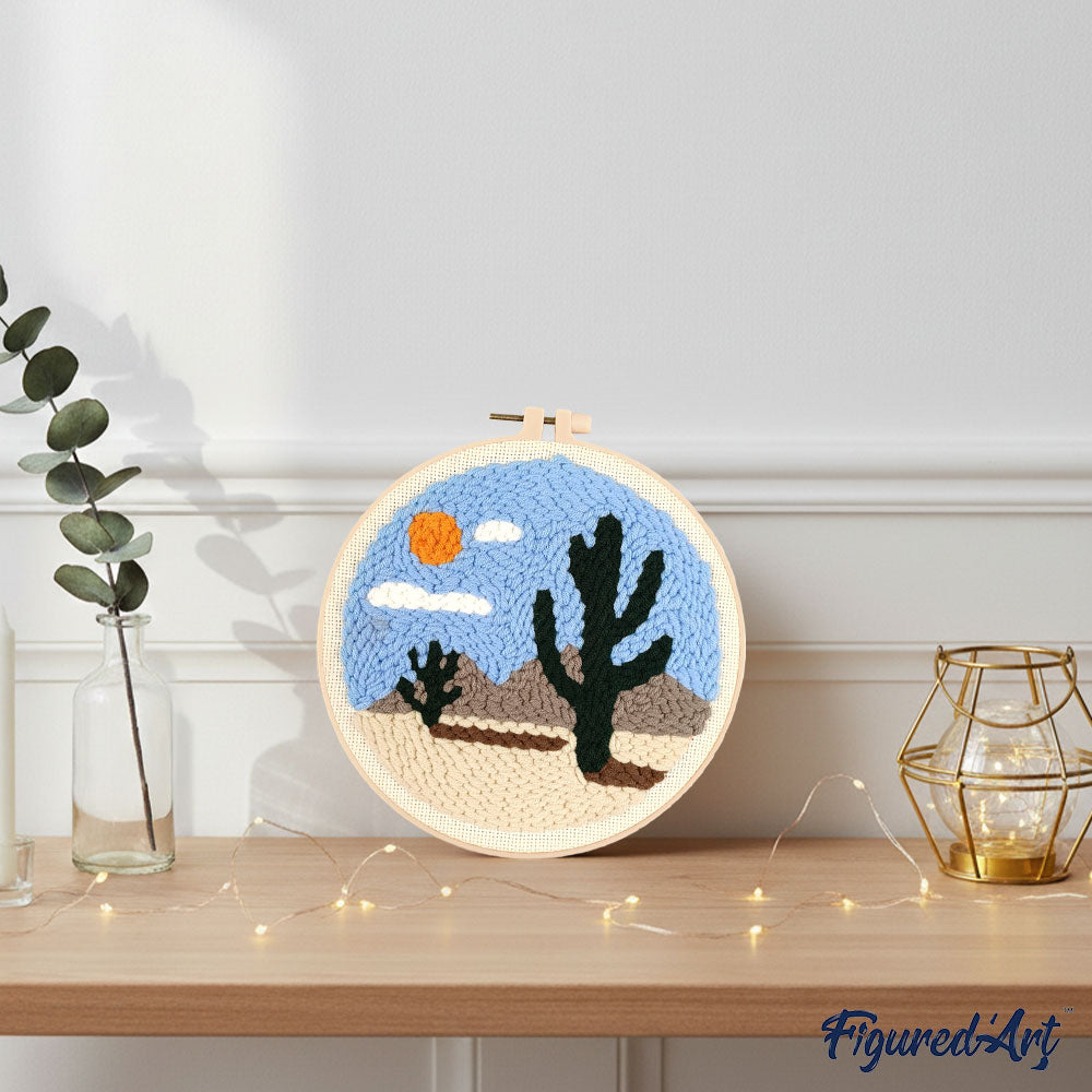 Punch Needle 20 x 20 cm Nachmittag in der Wüste