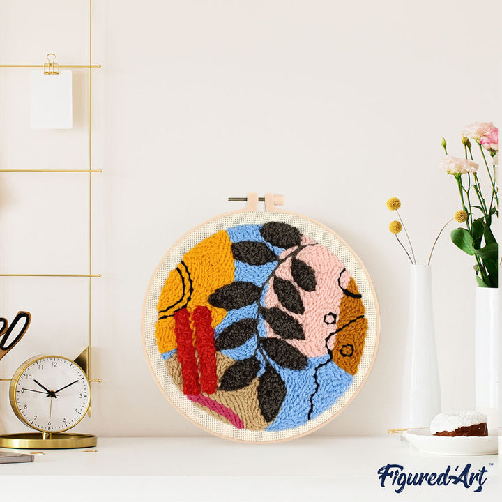 Punch Needle 20 x 20 cm Botanisch abstrakt 4