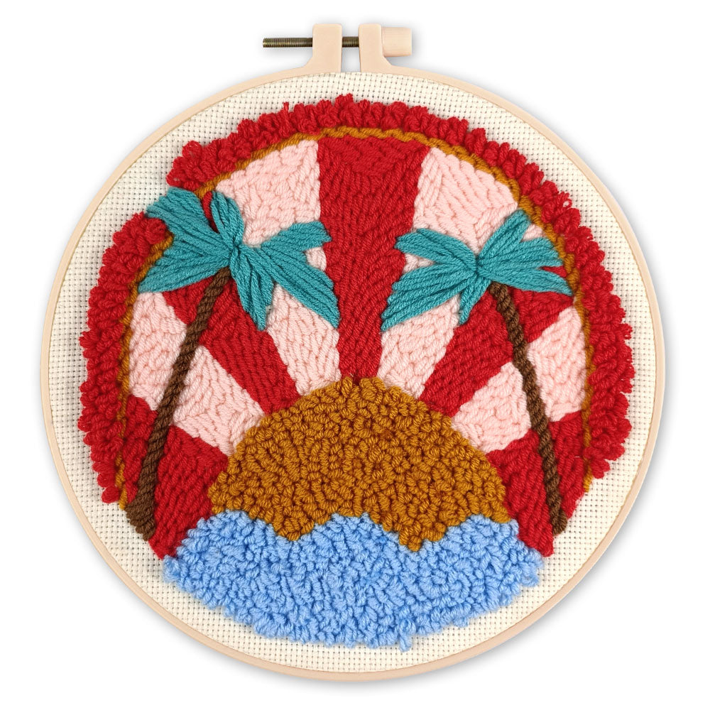 Punch Needle 20 x 20 cm Tropischer Sonnenuntergang 