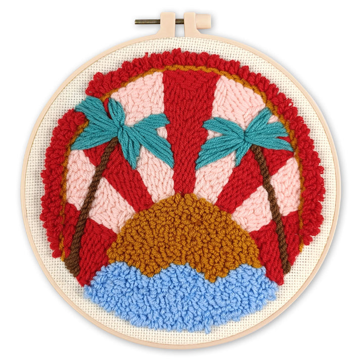 Punch Needle 20 x 20 cm Tropischer Sonnenuntergang 