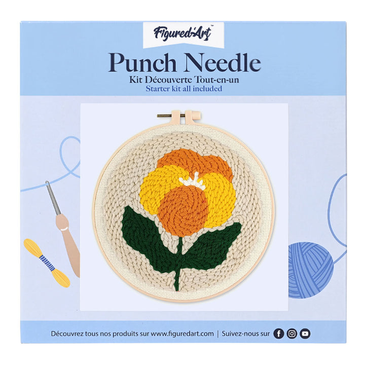 Punch Needle 20 x 20 cm Indische Nelke