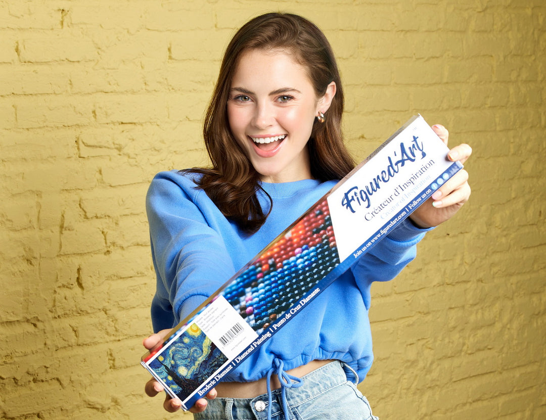 Diamond Painting 40x50 gerollte Leinwand Figured’Art Van Gogh – Sternennacht - Kidis Art