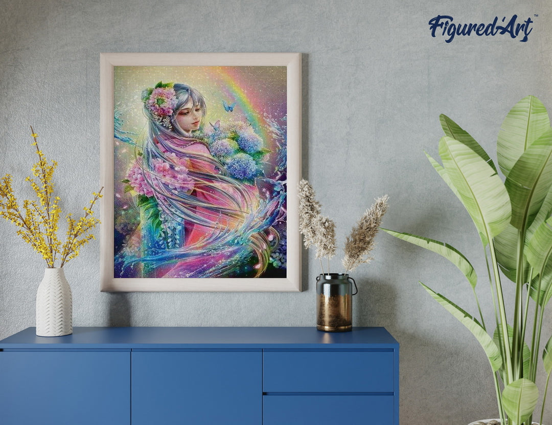 Diamond Painting 40x50 gerollte Leinwand Figured’Art Bunte Frau - Kidis Art