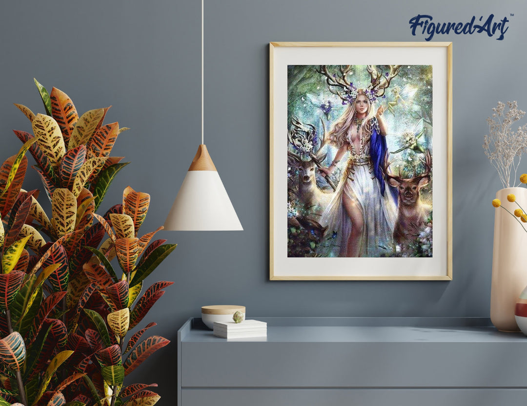 Diamond Painting 40x50 gerollte Leinwand Figured’Art Königin der Rentiere - Kidis Art