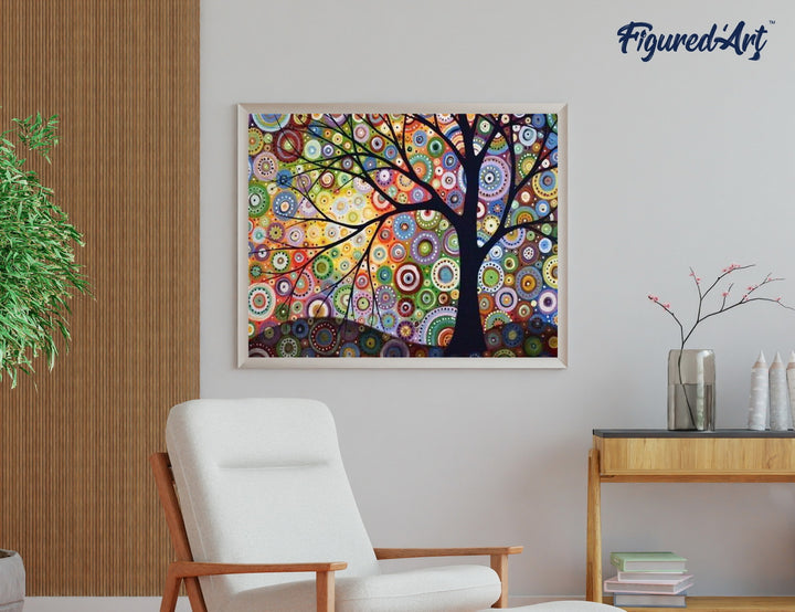 Diamond Painting 40x50 auf Keilrahmen gespannt Figured’Art Baum des Lebens 2 - Kidis Art