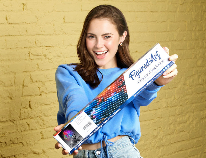 Diamond Painting 40x50 gerollte Leinwand Figured’Art Elefant und Farben - Kidis Art