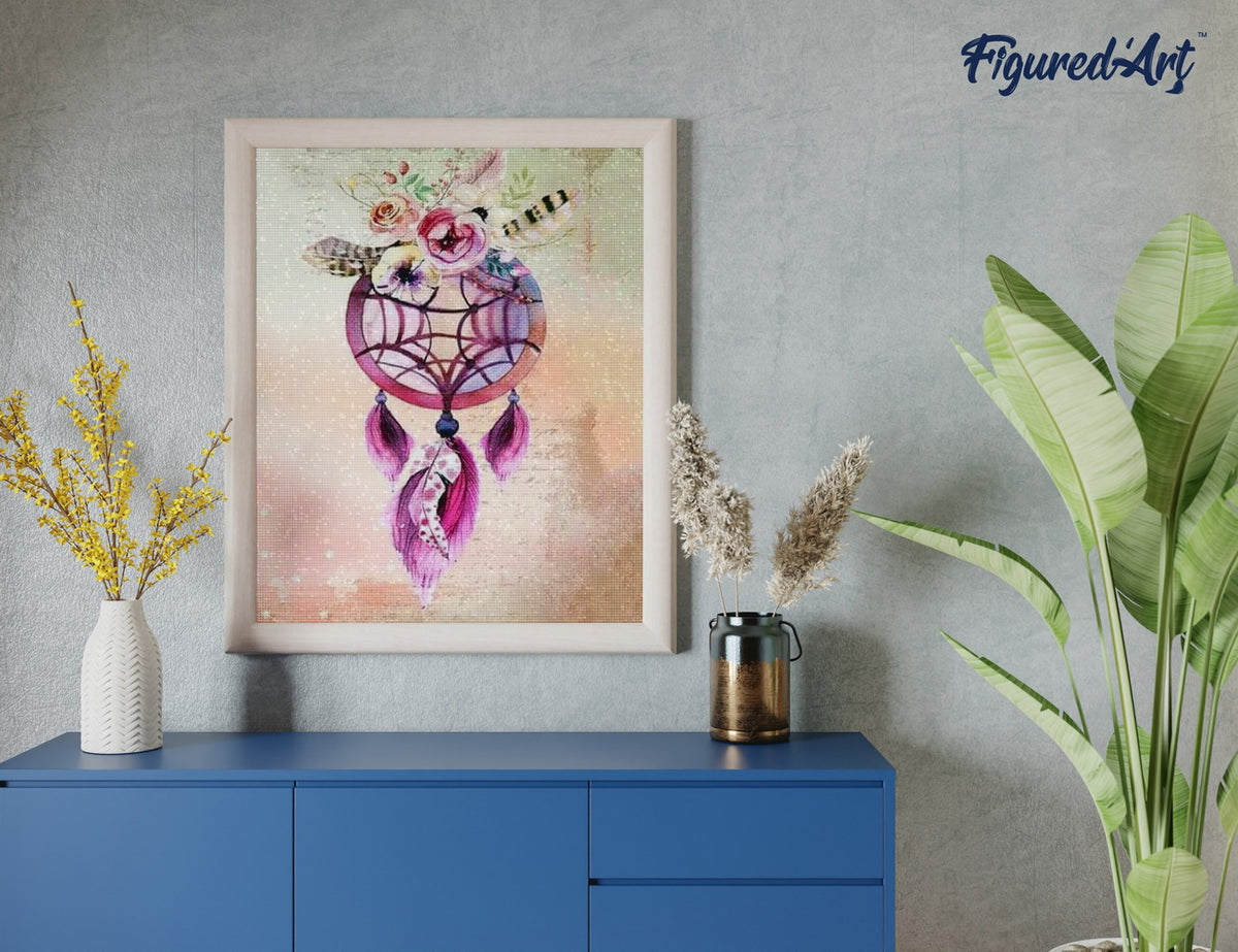 Diamond Painting 40x50 gerollte Leinwand Figured’Art Traumfänger - Kidis Art