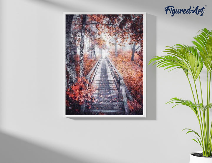 Diamond Painting 40x50 gerollte Leinwand Figured’Art Waldweg - Kidis Art