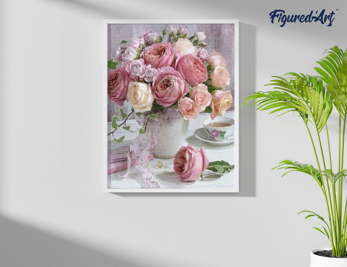 Diamond Painting 40x50 gerollte Leinwand Figured’Art Rosenstrauss - Kidis Art
