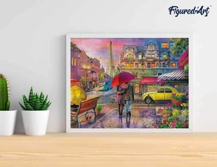 Diamond Painting 40x50 gerollte Leinwand Figured’Art Romantik in Paris - Kidis Art