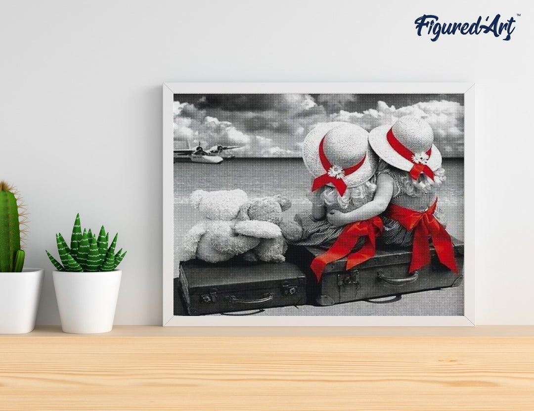 Diamond Painting 40x50 auf Keilrahmen gespannt Figured’Art Süsse Pärchen - Kidis Art