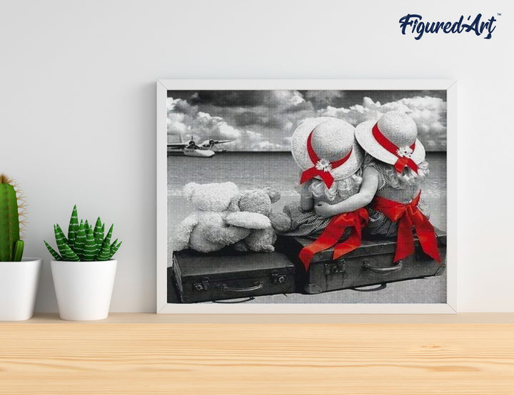 Diamond Painting 40x50 auf Keilrahmen gespannt Figured’Art Süsse Pärchen - Kidis Art