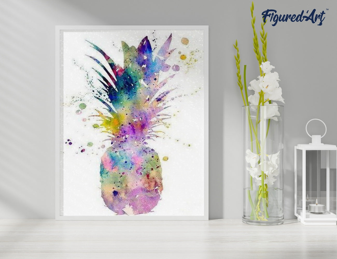 Diamond Painting 40x50 gerollte Leinwand Figured’Art Ananas - Kidis Art
