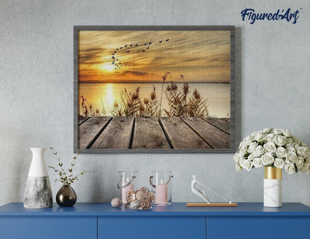 Diamond Painting 40x50 gerollte Leinwand Figured’Art Am See - Kidis Art