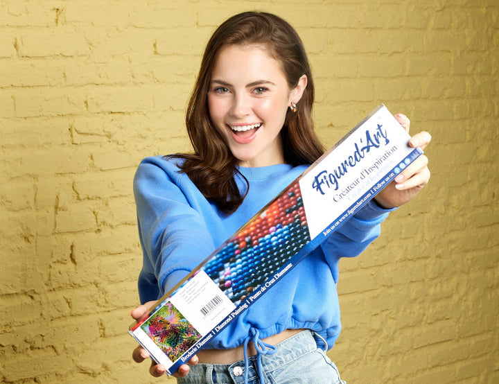 Diamond Painting 40x50 gerollte Leinwand Figured’Art Bunter Leopard - Kidis Art