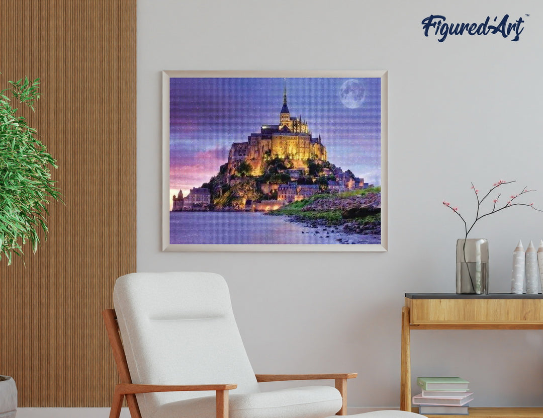 Diamond Painting 40x50 auf Keilrahmen gespannt Figured’Art Mont-Saint-Michel - Kidis Art