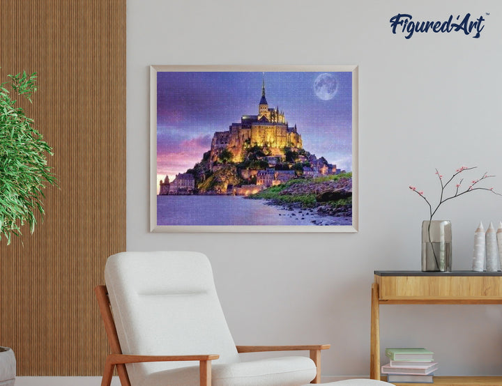 Diamond Painting 40x50 auf Keilrahmen gespannt Figured’Art Mont-Saint-Michel - Kidis Art