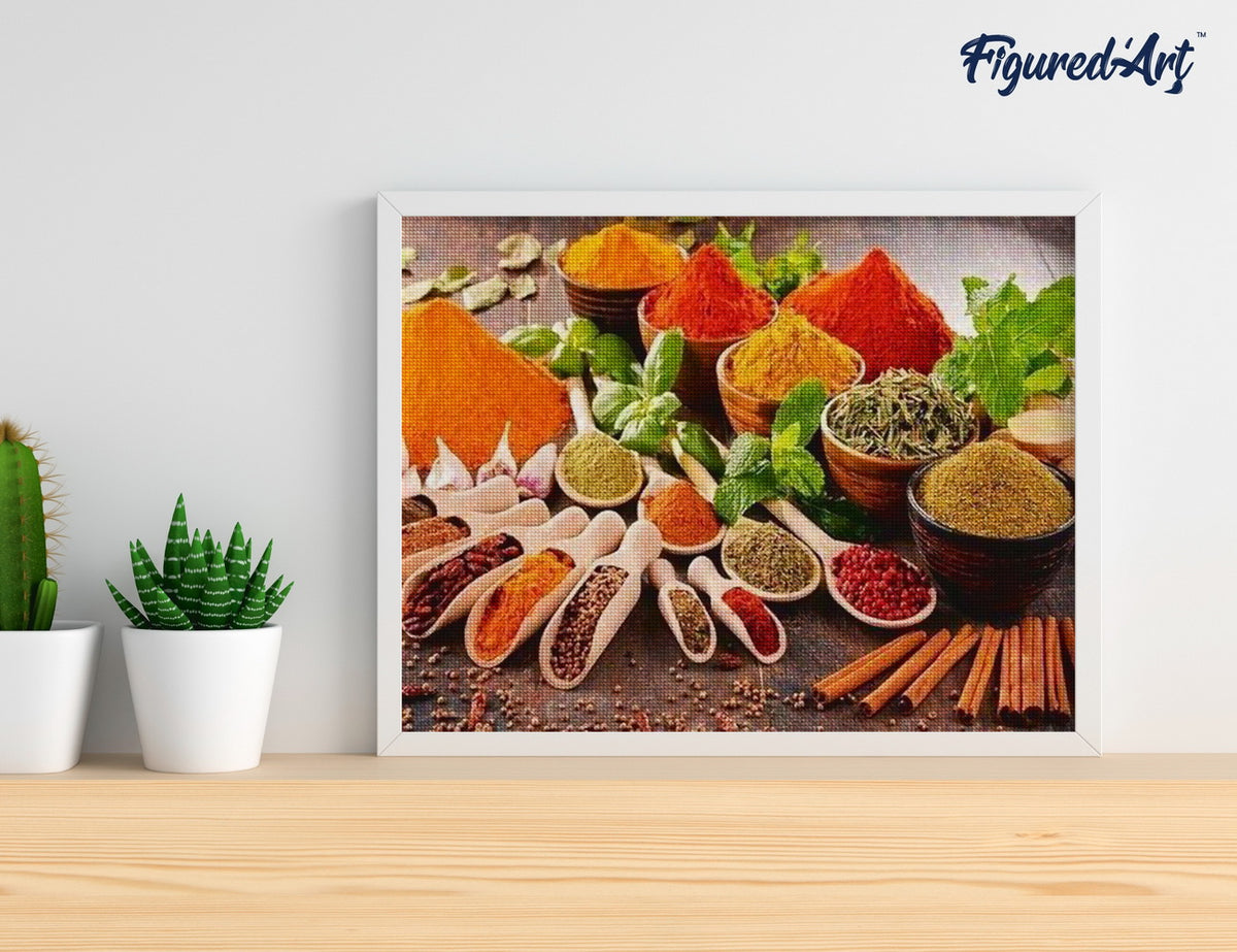 Diamond Painting 40x50 gerollte Leinwand Figured’Art Gewürze - Kidis Art