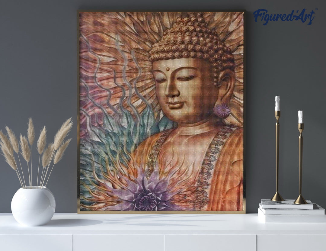 Diamond Painting 40x50 gerollte Leinwand Figured’Art Buddha - Kidis Art