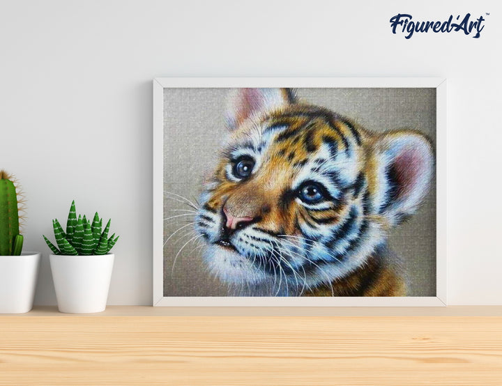 Diamond Painting 40x50 gerollte Leinwand Figured’Art Tiger Baby - Kidis Art