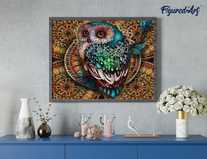 Diamond Painting 40x50 gerollte Leinwand Figured’Art Märchenhafte Eule - Kidis Art