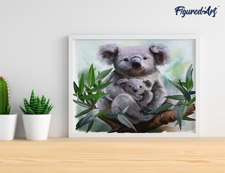 Diamond Painting 40x50 gerollte Leinwand Figured’Art Koala und Baby - Kidis Art