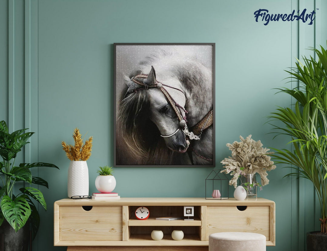 Diamond Painting 40x50 gerollte Leinwand Figured’Art Grosses Pferd - Kidis Art