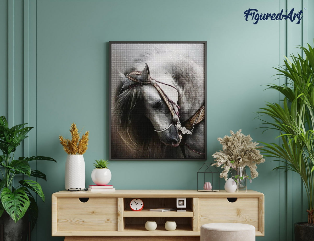 Diamond Painting 40x50 gerollte Leinwand Figured’Art Grosses Pferd - Kidis Art