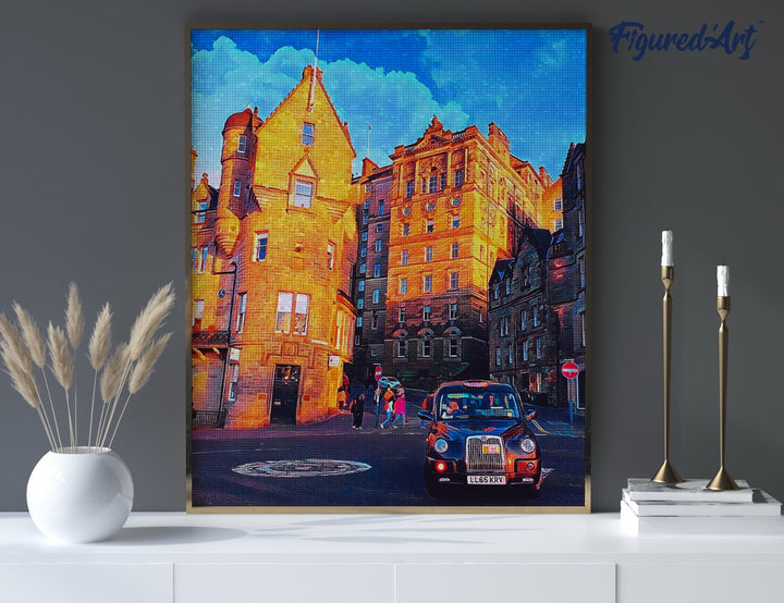 Diamond Painting 40x50 auf Keilrahmen gespannt Figured’Art Edinburgh Strasse - Kidis Art