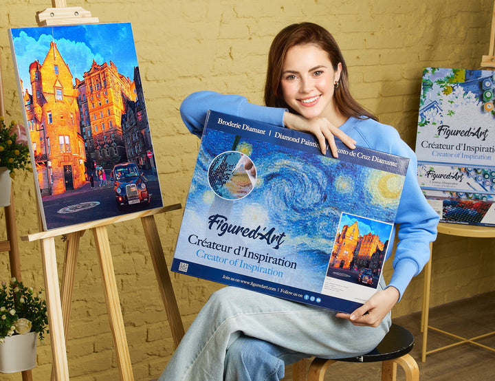 Diamond Painting 40x50 auf Keilrahmen gespannt Figured’Art Edinburgh Strasse - Kidis Art