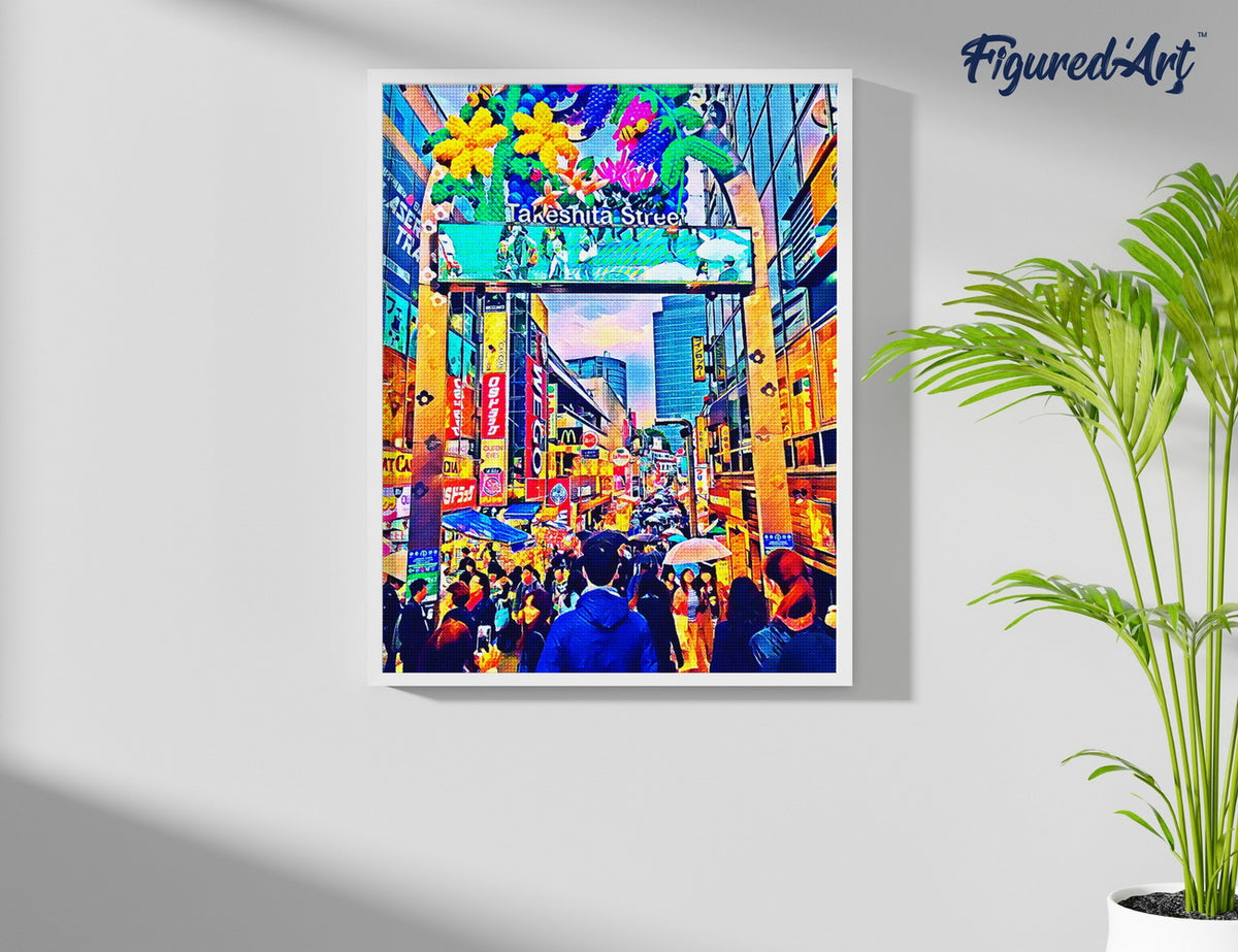 Diamond Painting 40x50 auf Keilrahmen gespannt Figured’Art Tokyo Harajuku - Kidis Art