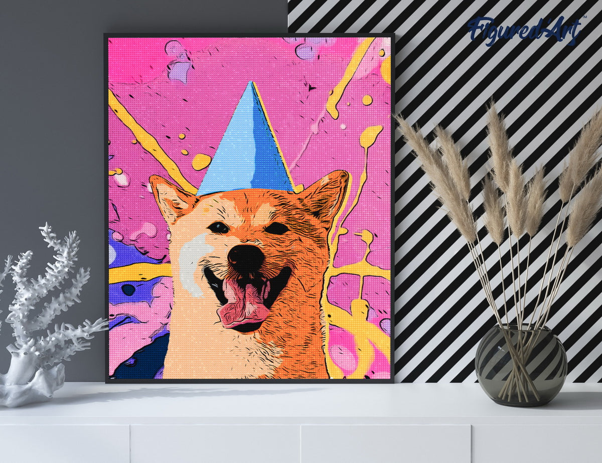 Diamond Painting 40x50 gerollte Leinwand Figured’Art Lächelnder Hund - Kidis Art