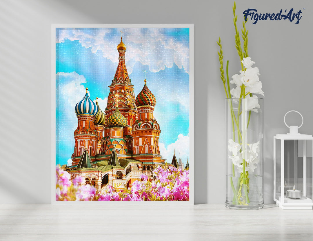Diamond Painting 40x50 gerollte Leinwand Figured’Art Basilius-Kathedrale - Kidis Art