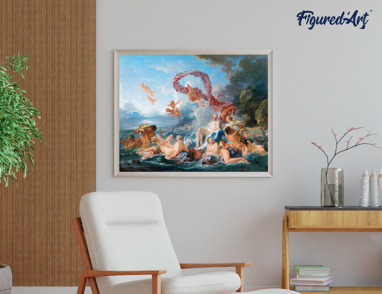 Diamond Painting 40x50 gerollte Leinwand Figured’Art Der Triumph der Venus – François Boucher - Kidis Art