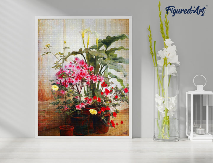 Diamond Painting 40x50 gerollte Leinwand Figured’Art Seite eines Gewächshauses – George Cochran Lambdin - Kidis Art