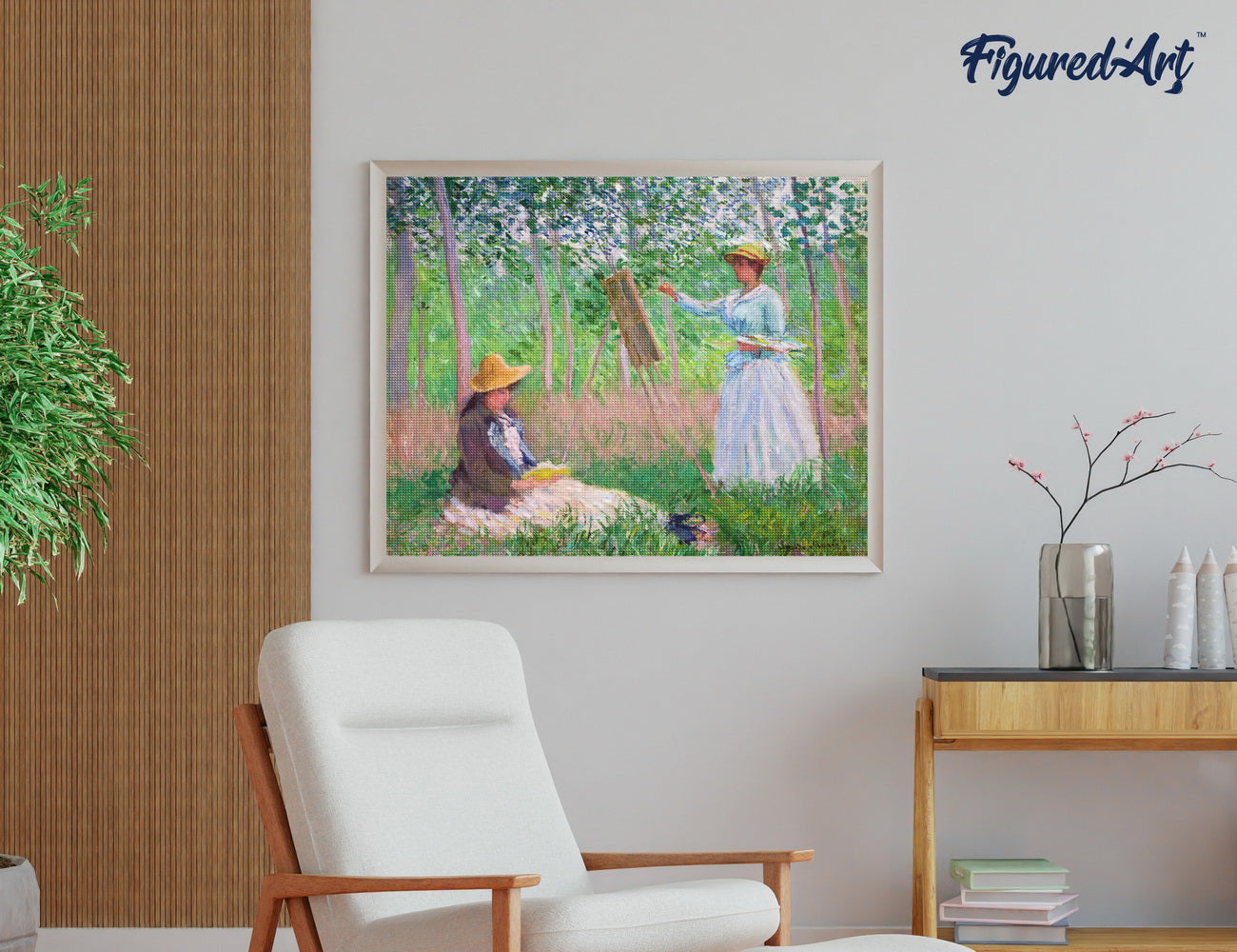 Diamond Painting 40x50 auf Keilrahmen gespannt Figured’Art Im Wald in Giverny – Monet – 40 x 50 cm auf Keilrahmen gespannt - Kidis Art