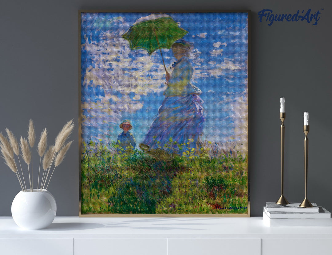 Diamond Painting 40x50 gerollte Leinwand Figured’Art Die Promenade – Monet - Kidis Art