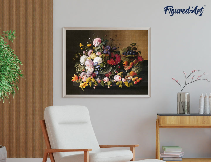 Diamond Painting 40x50 auf Keilrahmen gespannt Figured’Art Blumen und Obst – Severin Roesen – 40 x 50 cm auf Keilrahmen gespannt - Kidis Art