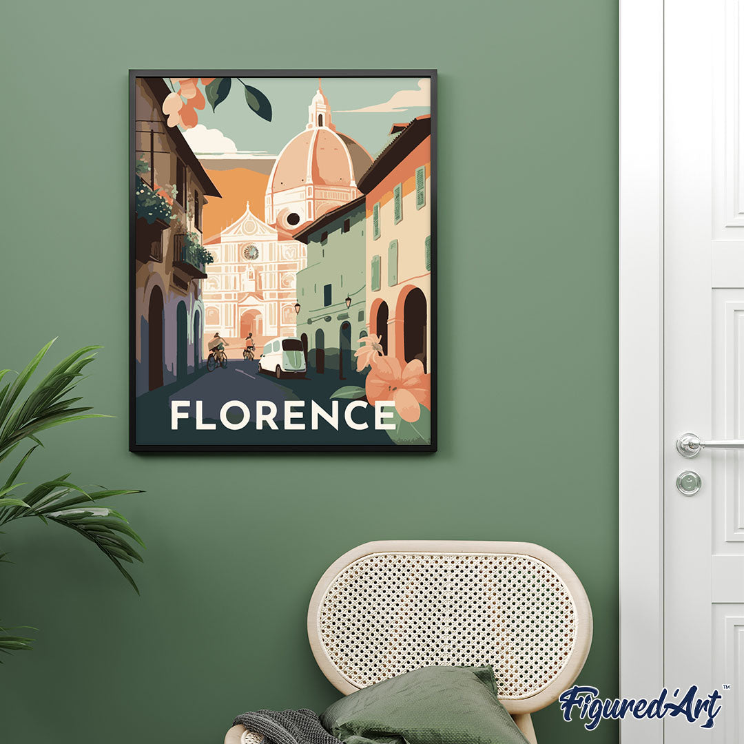 Diamond Painting 40x50 gerollte Leinwand Figured’Art Poster Florenz - Kidis Art