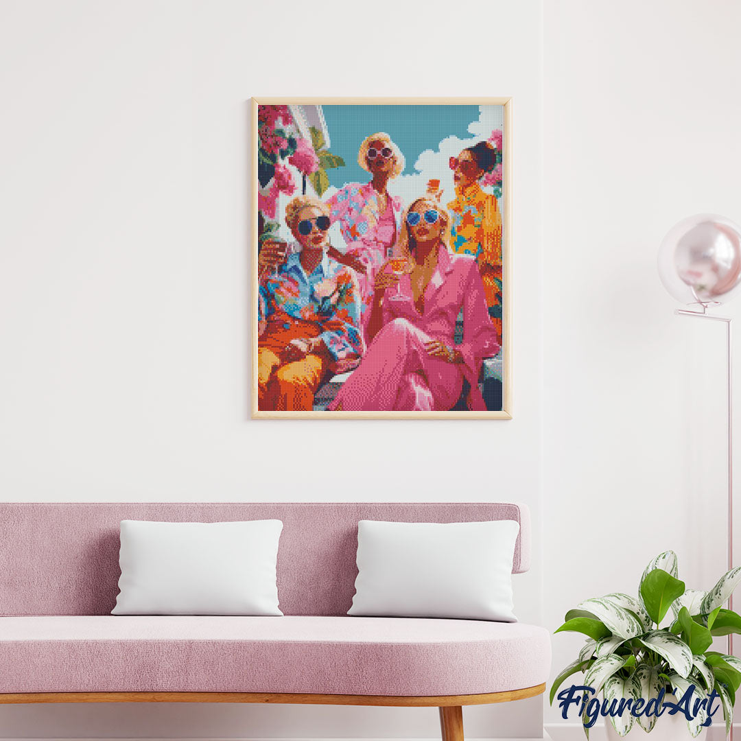 Diamond Painting 40x50 gerollte Leinwand Figured’Art Treffen der Divas - Kidis Art