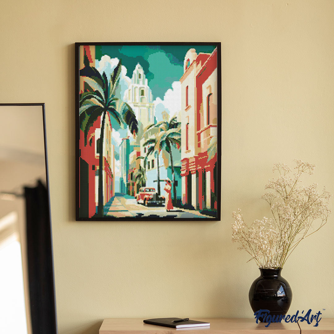 Diamond Painting 40x50 auf Keilrahmen gespannt Figured’Art Art-Déco-Kuba - Kidis Art